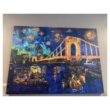 AMANDA LEE MIXED MEDIA COLLAGE ON CANVAS,