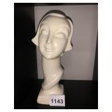 VINTAGE PORCELAIN FEMALE HEAD BUST, MADE IN