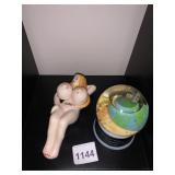 NOVELTY CERAMIC FEMALE FIGURE SALT AND PEPPER