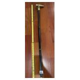 WALKING STICK W/ BRASS TELESCOPE HANDLE, BLACK
