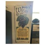 DECORATIVE WOODEN SIGN, BUD'S WINE BAR, IN VINO
