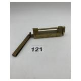 VINTAGE BRASS PADLOCK W/ ENGRAVED BIRD AND FLORAL