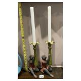 PR MONKEY CANDLESTICKS, PAINTED RESIN, FIGURAL