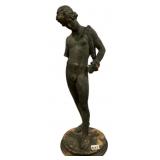 BRONZE-TONE FIGURAL STATUE, CLASSICAL MALE