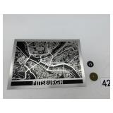 PITTSBURGH LASER-CUT METAL MAP ART, (3).
