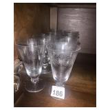 LIDO CRYSTAL STEMWARE, PALM TREE MOTIF, FOOTED
