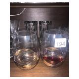 CORNET B STEMLESS WINE GLASSES (2), IRIDESCENT