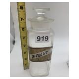 VINTAGE APOTHECARY JAR, CLEAR GLASS, GROUND GLASS