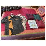 ASSORTED MENS CLOTHING: CAT PRINT BUTTON-DOWN