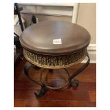 VTG STYLE STOOL, FAUX LEATHER UPHOLSTERED SEAT,