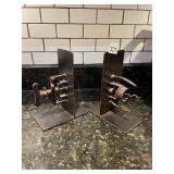 EPICUREANIST METAL BOOKENDS, CORKSCREW DESIGN,