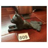 CAST IRON CAT DOORSTOP, FIGURAL CAT DESIGN, BLACK