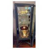 IKEA DETOLF GLASS DISPLAY CABINET, METAL FRAME,