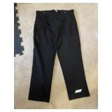 BLACK TROUSERS, HIGH-WAISTED, BUTTON-FRONT
