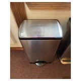 SIMPLEHUMAN STAINLESS STEEL STEP TRASH CAN.