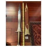 STAINLESS STEEL FANTASY SWORD W/ SCABBARD, ELVISH
