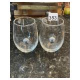 STEMLESS WINE GLASSES W/ INTEGRATED METAL D20