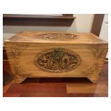 HAND CARVED IN OCCUPIED JAPAN CHEST, ELABORATE