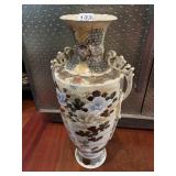 VINTAGE JAPANESE PORCELAIN VASE, FLORAL MOTIF,
