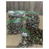 ASSORTED METALLIC CHRISTMAS BEAD GARLANDS, RED,