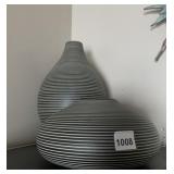 KOHLS STRIPED CERAMIC VASES, BLACK AND WHITE,
