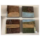MODERN MIXED MEDIA WALL ART PANELS (4), TEXTURED