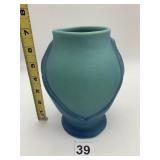 VAN BRIGGLE POTTERY VASE, TURQUOISE MATTE GLAZE,