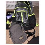 GEOMETRIC PATTERN BACKPACK W/ NEON GREEN TRIM,