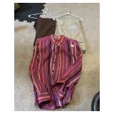 ROBERT GRAHAM STRIPED SHIRT, SIZE L, MADE IN