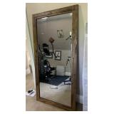 FULL-LENGTH FLOOR MIRROR, RUSTIC RECLAIMED WOOD