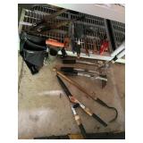 HUSKY TOOL BELT, ASSORTED GARDEN HAND TOOLS,