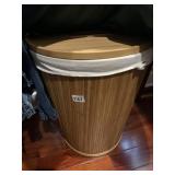 BAMBOO LAUNDRY HAMPER W/ REMOVABLE LINER AND LID.