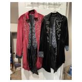 VTG STYLE VELVET TAILCOATS W/ EMBROIDERED