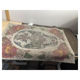 RUGGABLE WASHABLE RUG, SKULL AND ROSES PATTERN,