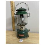 COLEMAN MODEL 220F LANTERN, GREEN ENAMEL VENT,