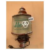 BALLANTINE ALE ILLUMINATED BAR SIGN, PLASTIC AND