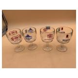 VINTAGE BEER ADVERTISING GOBLET GLASSES, MILLER