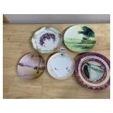 VTG PORCELAIN PLATES, FLORAL AND LANDSCAPE