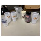 ASSORTED BEER PITCHER AND MUGS (6), WARSTEINER