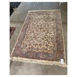 FLORAL PATTERN AREA RUG, CREAM FIELD W/