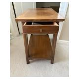 END TABLE, SINGLE DRAWER, LOWER SHELF, CONTENTS