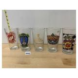 ASSORTED BREWERY PINT GLASSES (5) FEATURING