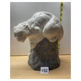 BOULTON CO. PORCELAIN PANTHER FIGURINE, WHITE