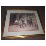 FRAMED PRINT DEPICTING CHILDREN PLAYING RING