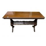 VTG WOOD CONSOLE TABLE, RECTANGULAR TOP, INLAY