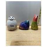 VTG HAND PAINTED PORCELAIN CAT FIGURINES (3),