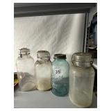 VTG BALL PERFECT MASON BLUE GLASS JAR W/ LID,