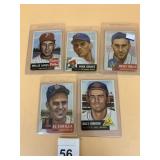 TOPPS BASEBALL CARDS (5), INCLUDES WILLIE JONES,