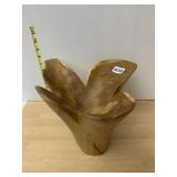 HAND-CARVED TEAK ROOT BOWL, ORGANIC FORM, NOT FOR