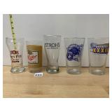 ASSORTED BREWERY PINT GLASSES (5) FEATURING FORT